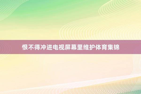 恨不得冲进电视屏幕里维护体育集锦