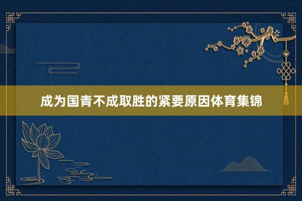 成为国青不成取胜的紧要原因体育集锦