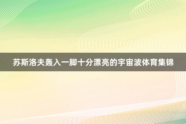 苏斯洛夫轰入一脚十分漂亮的宇宙波体育集锦