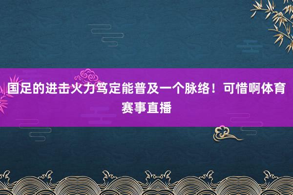 国足的进击火力笃定能普及一个脉络！可惜啊体育赛事直播