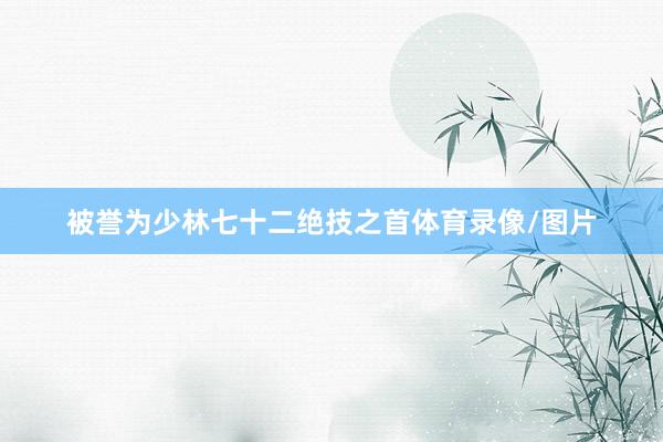 被誉为少林七十二绝技之首体育录像/图片