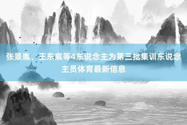 张景胤、王东宸等4东说念主为第三批集训东说念主员体育最新信息