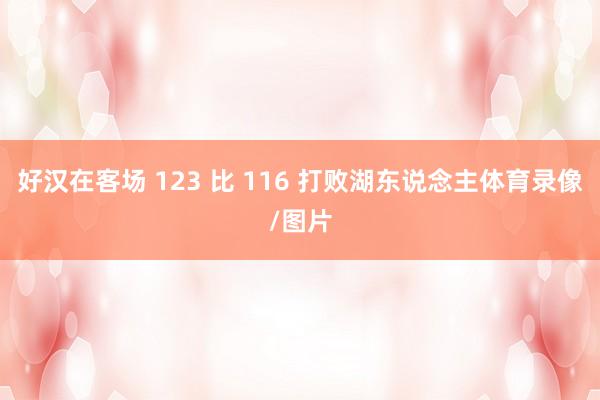 好汉在客场 123 比 116 打败湖东说念主体育录像/图片