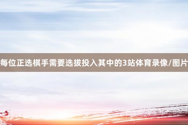 每位正选棋手需要选拔投入其中的3站体育录像/图片