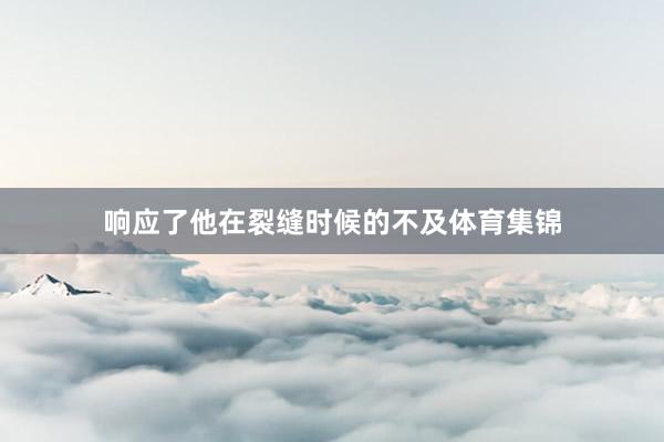 响应了他在裂缝时候的不及体育集锦