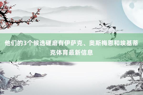 他们的3个候选磋磨有伊萨克、奥斯梅恩和埃基蒂克体育最新信息