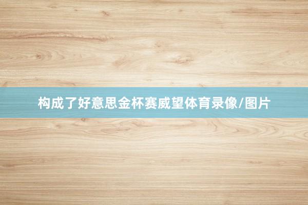 构成了好意思金杯赛威望体育录像/图片