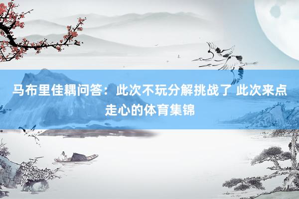 马布里佳耦问答：此次不玩分解挑战了 此次来点走心的体育集锦