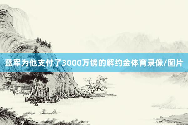 蓝军为他支付了3000万镑的解约金体育录像/图片