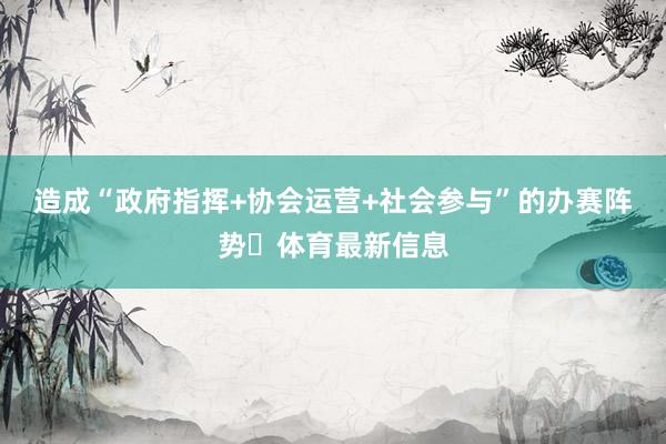 造成“政府指挥+协会运营+社会参与”的办赛阵势‌体育最新信息