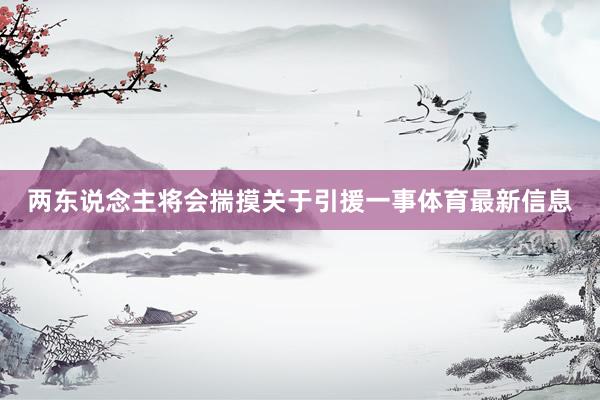 两东说念主将会揣摸关于引援一事体育最新信息