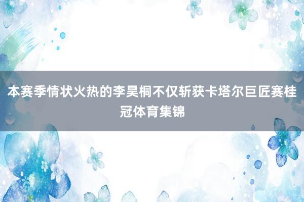 本赛季情状火热的李昊桐不仅斩获卡塔尔巨匠赛桂冠体育集锦