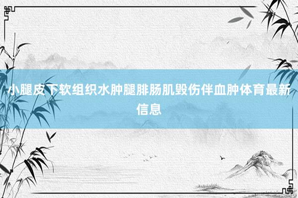 小腿皮下软组织水肿腿腓肠肌毁伤伴血肿体育最新信息