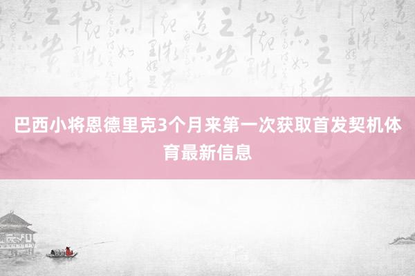 巴西小将恩德里克3个月来第一次获取首发契机体育最新信息