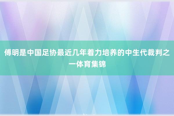 傅明是中国足协最近几年着力培养的中生代裁判之一体育集锦
