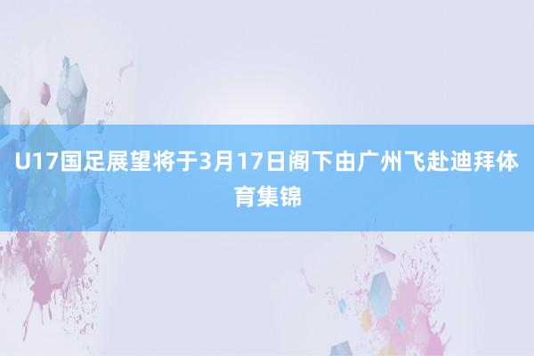 U17国足展望将于3月17日阁下由广州飞赴迪拜体育集锦