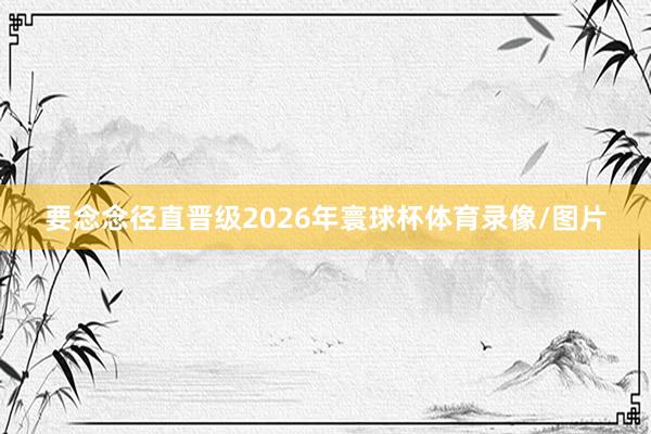 要念念径直晋级2026年寰球杯体育录像/图片