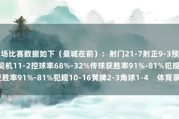 全场比赛数据如下(曼城在前):射门21-7射正9-3预期进球3.63-2.07进球契机11-2控球率68%-32%传球获胜率91%-81%犯规10-16黄牌2-3角球1-4 体育录像/图片