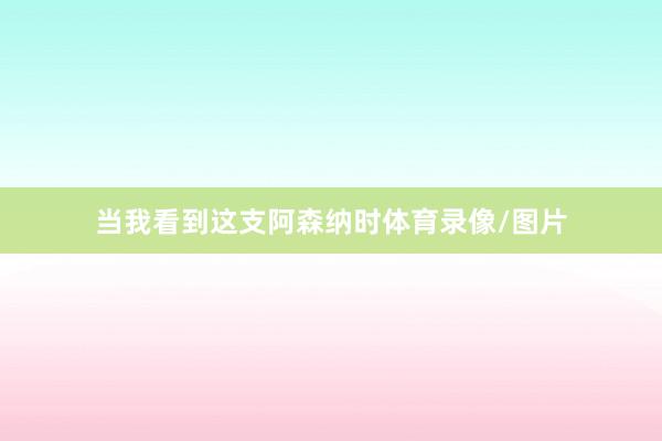 当我看到这支阿森纳时体育录像/图片
