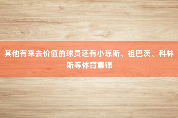 其他有来去价值的球员还有小琼斯、祖巴茨、科林斯等体育集锦